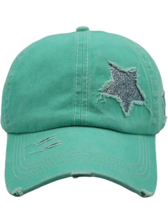 〽️Women\'s Turquoise High Ponytail Baseball Cap Trucker Bad Hair Day Adjustable main image 5